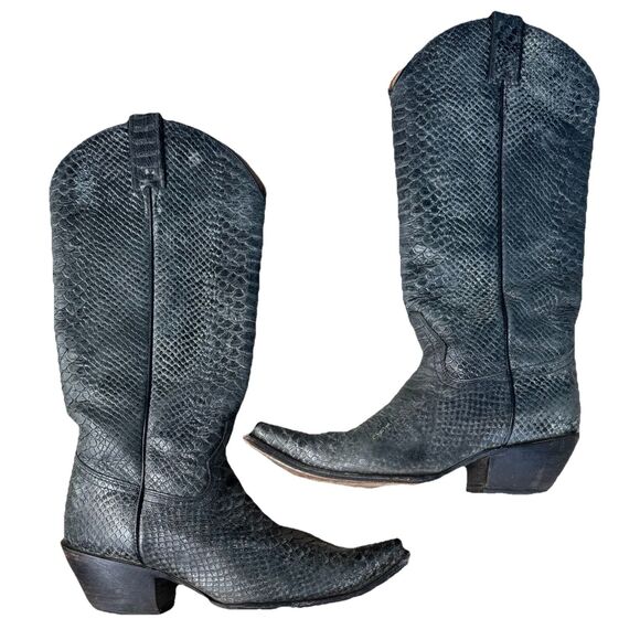 Idyllwind Black Snakeskin Cowboy Boots - Picture 3 of 14